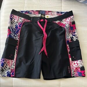 Body Glove Black and Pink Women's Cargo Shorts